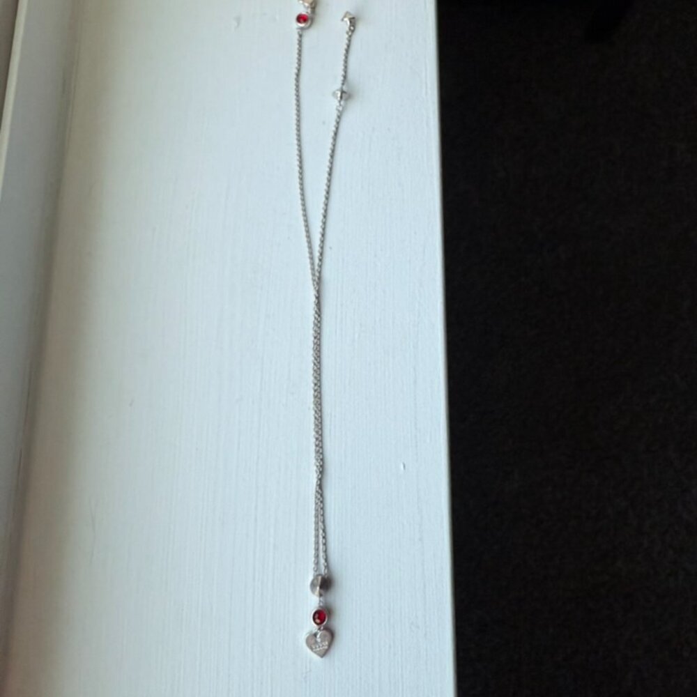 Gucci 925 Sterling Silver Red Heart Pendant Necklace with Box & Dustbag - Picture 7 of 11